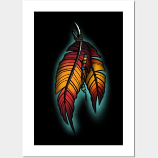 Native American feathers Posters and Art